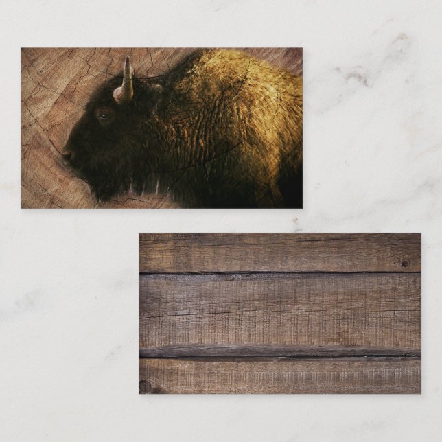 Wood Bison Buffalo Business Card (Front/Back)