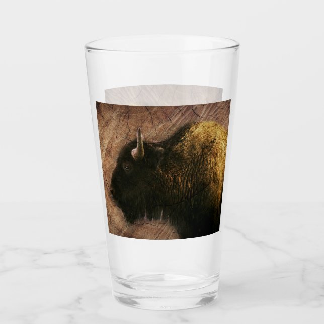 Wood Bison Buffalo Glass (Front)