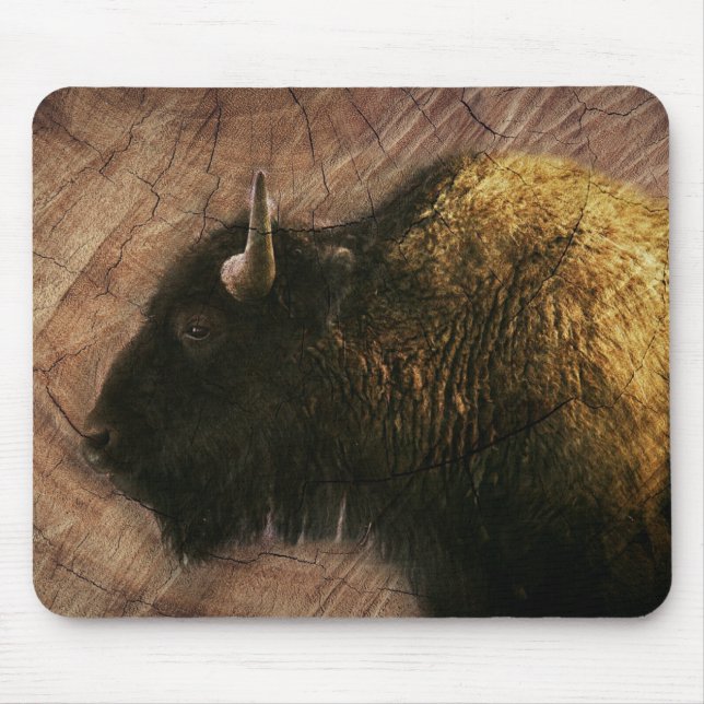 Wood Bison Buffalo Mouse Mat (Front)