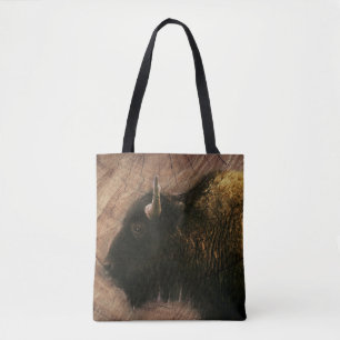 Wood Bison Buffalo Tote Bag