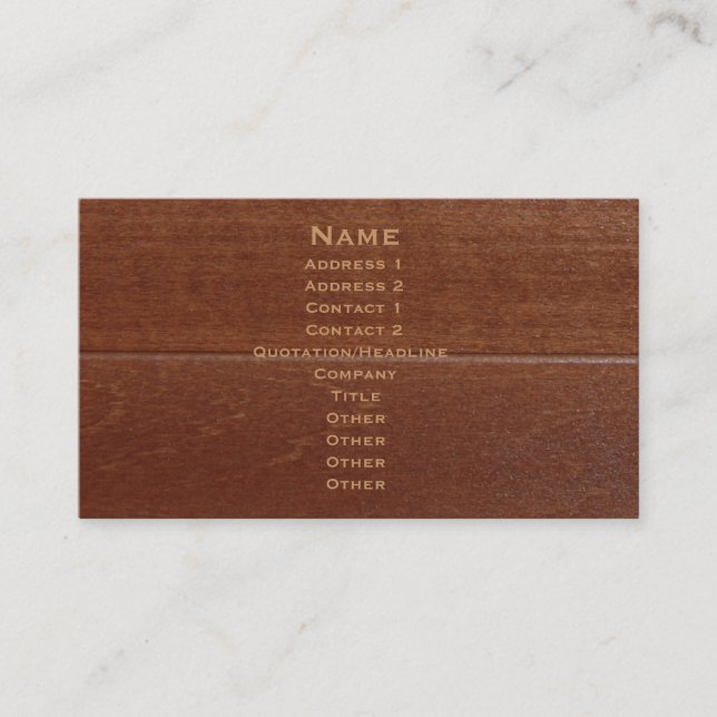 Wood Blind Look Profile Card (Front)