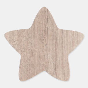 Wood Board Look Blank Creative Template Trendy Star Sticker