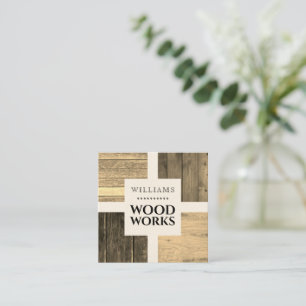 Wood board tam square business card