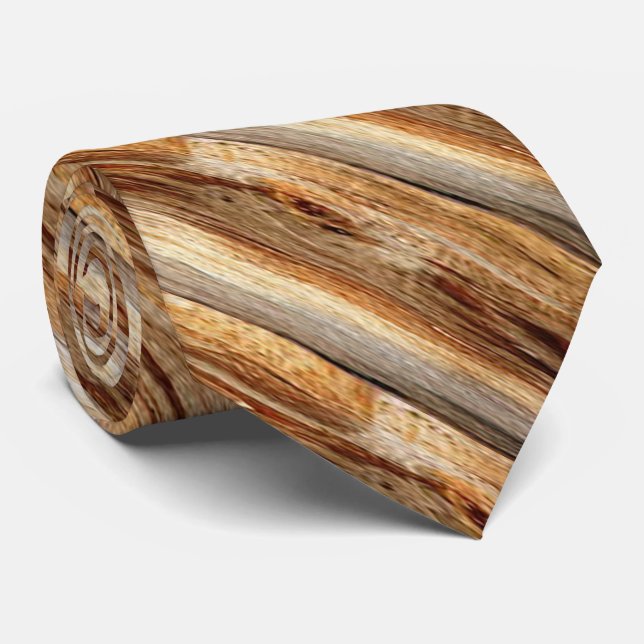 Wood Boards Print Tie (Rolled)