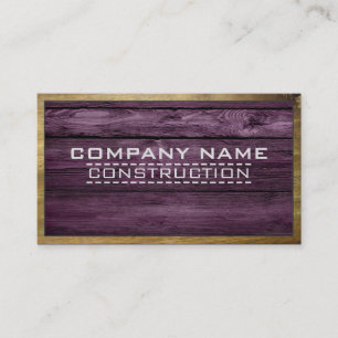Wood Border Construction Elegant Wooden Look #19 Business Card