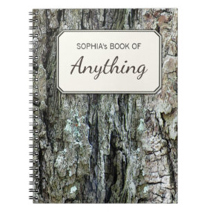 Wood Botanical Old Pine Bark Photo Personalised Notebook