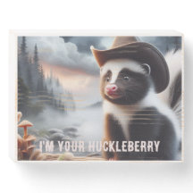Wood Box Western Style Animal Picture Skunk