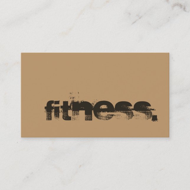 Wood Brown Personal Trainer Fitness Business Card (Front)