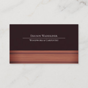 Wood Brown Woodworking Carpenter Business Card