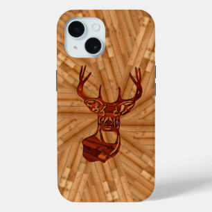 Wood - Buck Deer Mount iPhone 15 Case
