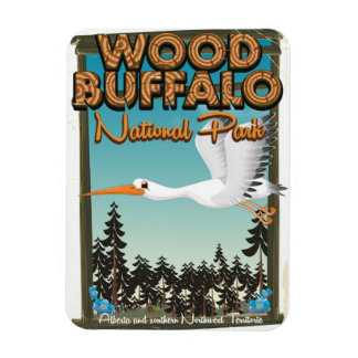 Wood Buffalo National Park travel poster Magnet