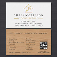 Wood Building Construction White Gold QR Code