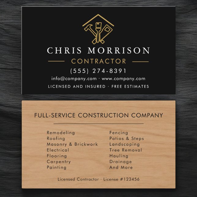 Wood Building Home Improvement Business Card (Creator Uploaded)