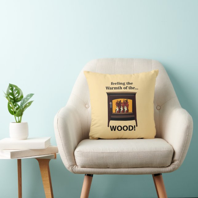 Wood Burner Stove Firewood Warm Cushion (Chair)