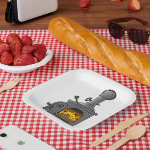 Wood Burner Stove Paper Plate
