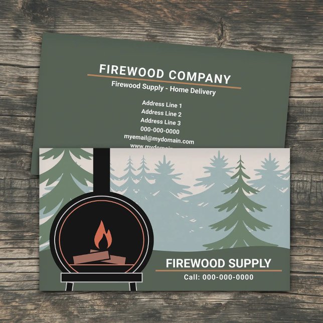 Wood Burning Stove & Firewood Business Card (Wood Burning Stove & Firewood Business Card)