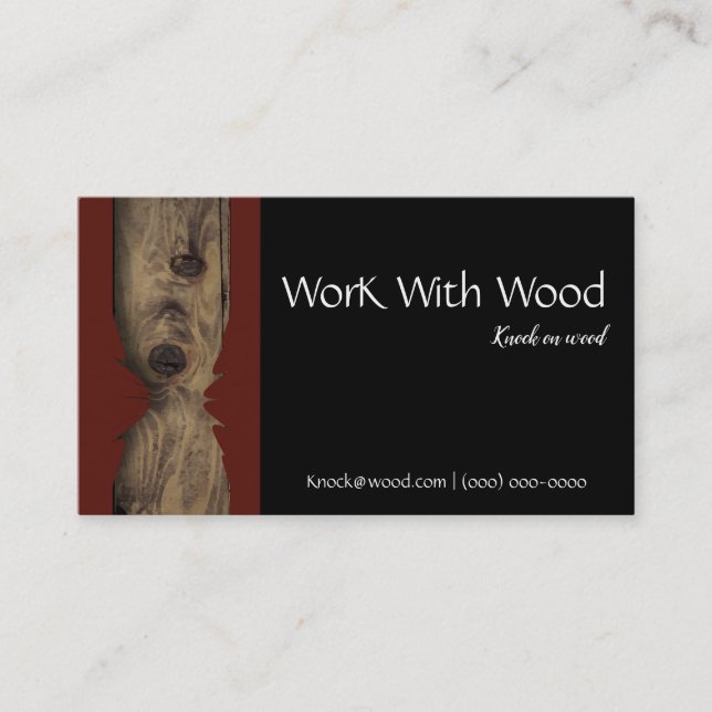 Wood Business Card Carpenter Logo (Front)
