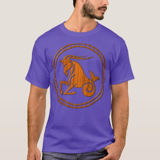 Wood Capricorn Zodiac Sea Goat Astrology Sign  T-Shirt