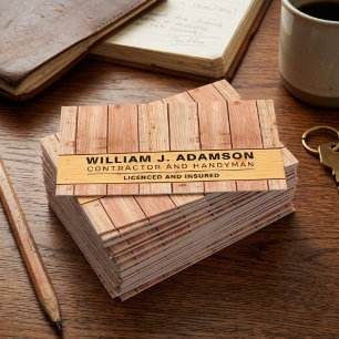 WOOD  CARPENTER   MODERN HANDYMAN / CONSTRUCTION BUSINESS CARD