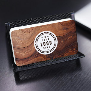 Wood Carpentry Contractor Logo QR Code Business Card