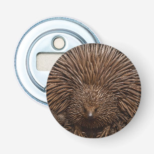 Wood Carved Australian Echidna, Bottle Opener