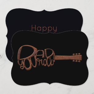 Wood Carved Guitar Shape Dad You Rock