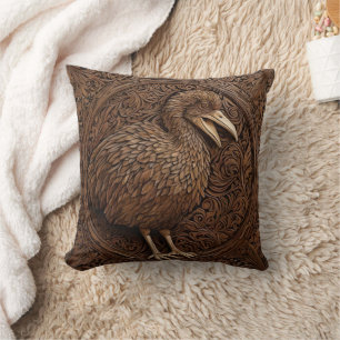 Wood Carved New Zealand Dodo Bird,  Cushion