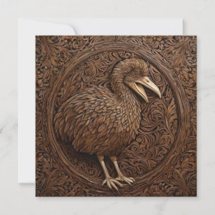 Wood Carved New Zealand Dodo Bird,  Save The Date