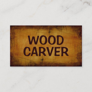 Wood Carver Antique Business Card