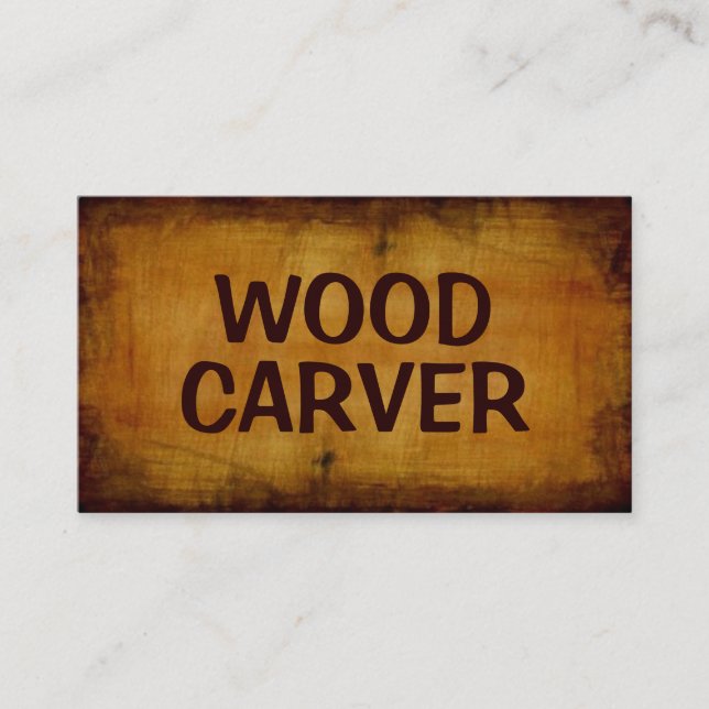 Wood Carver Antique Business Card (Front)