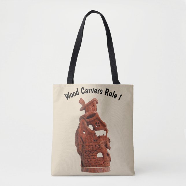 Wood Carver Tote All-Around-Printed Design (Front)