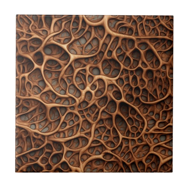 Wood Carving Ceramic Tile (Front)