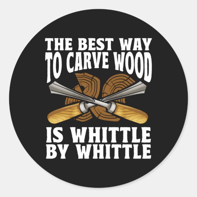 Wood Carving Woodworking Classic Round Sticker (Front)