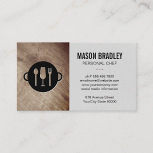Wood   Catering Logo Business Card