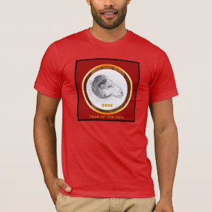 Wood Chinese Ram Year Zodiac Men Tee 3
