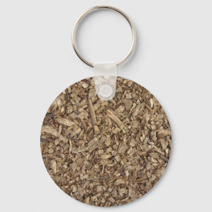 Wood chips key ring