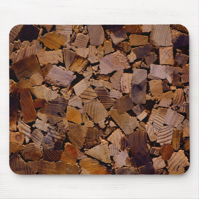 Wood chips, wood grain, wood pattern mouse mat (Front)