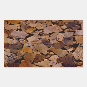 Wood chips, wood grain, wood pattern rectangular sticker