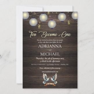 Wood Christian Religious Wedding Invitation