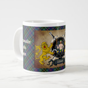 Wood Clan Badge & Tartan Personalised Large Coffee Mug