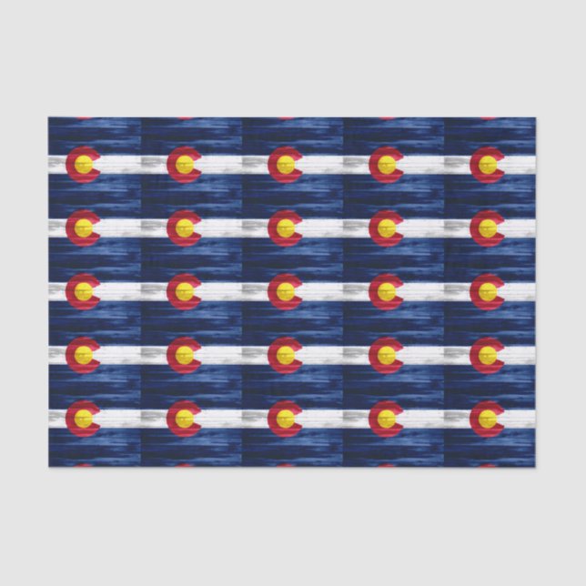Wood Colorado flag tissue paper (Front)