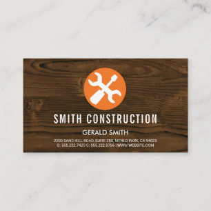 Wood Construction Carpentry tools Business Card