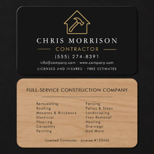 Wood Contractor Business Card