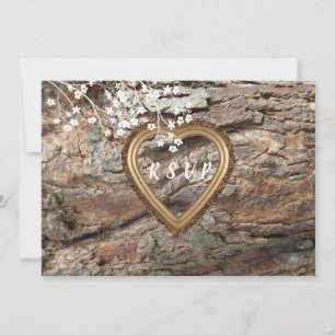 Wood, Country Rustic, Custom RSVP, Response Invitation