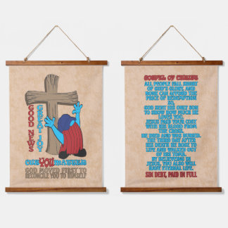 Wood Cross Cuz You Matter Gospel T-Shirt Hanging Tapestry
