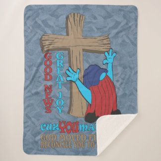 Wood Cross Cuz You Matter Gospel T-Shirt Sherpa Blanket