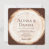 Wood Cut Grain Custom Rustic Wedding