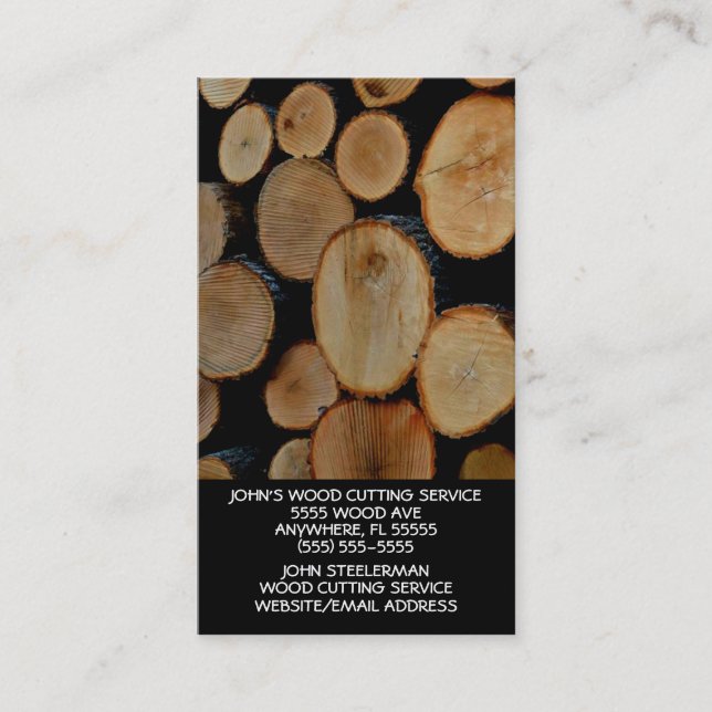 Wood Cutting Service Business Card (Front)
