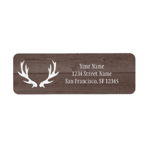Wood deer antler wedding Return Address labels