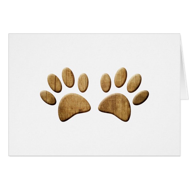 Wood Dog Paw Print (Front Horizontal)